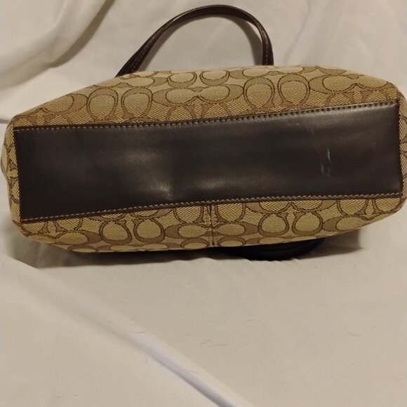 Coach Khaki Brown Kelsey Signature Jacquard Small Satchel Crossbody Bag No Strap - Picture 10 of 11